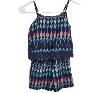 Japna Kids Bohemian Romper Adjustable Straps Lace Blue Pink Sea Green Size 10